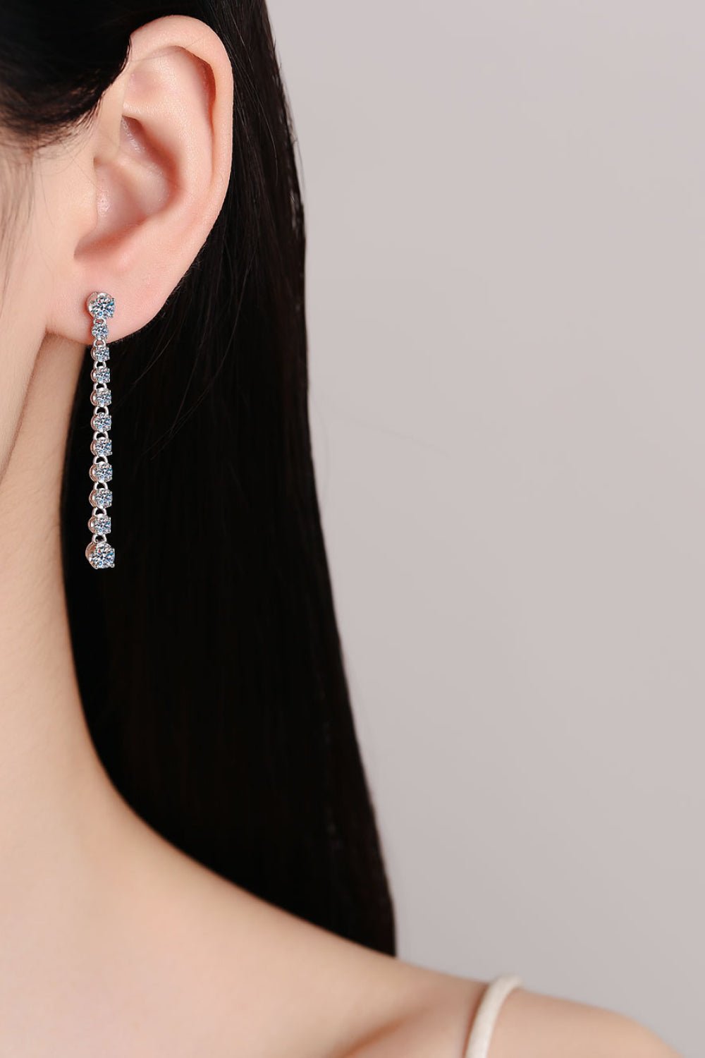 1.18 Carat Moissanite Long Earrings - Loulou Boutique
