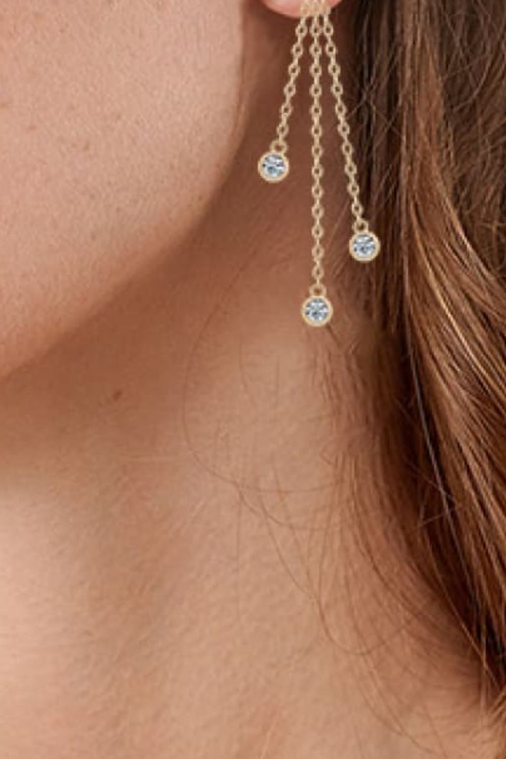 1.2 Carat Moissanite Layered Chain Earrings - Loulou Boutique