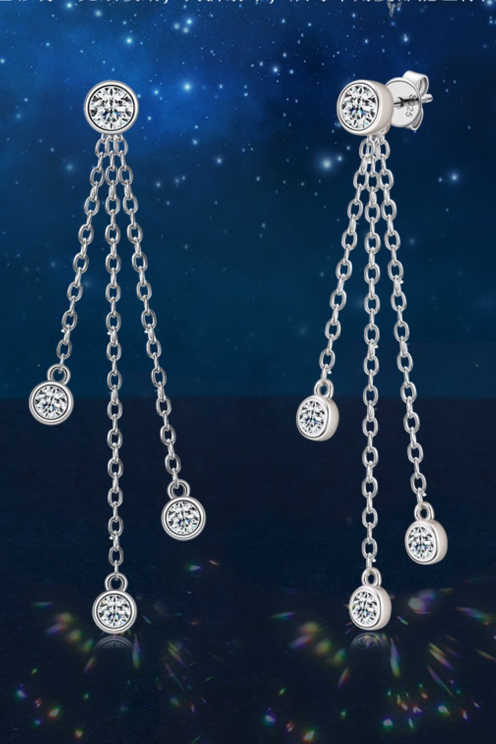 1.2 Carat Moissanite Layered Chain Earrings - Loulou Boutique