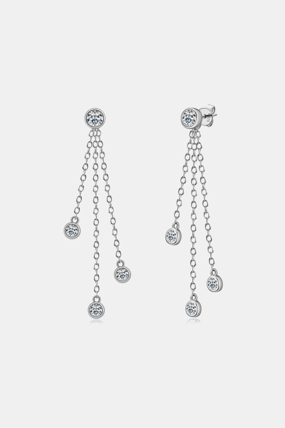 1.2 Carat Moissanite Layered Chain Earrings - Loulou Boutique