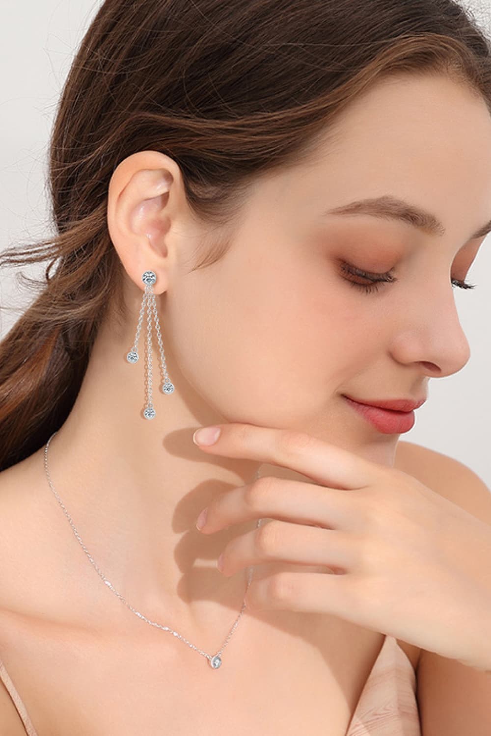 1.2 Carat Moissanite Layered Chain Earrings - Loulou Boutique