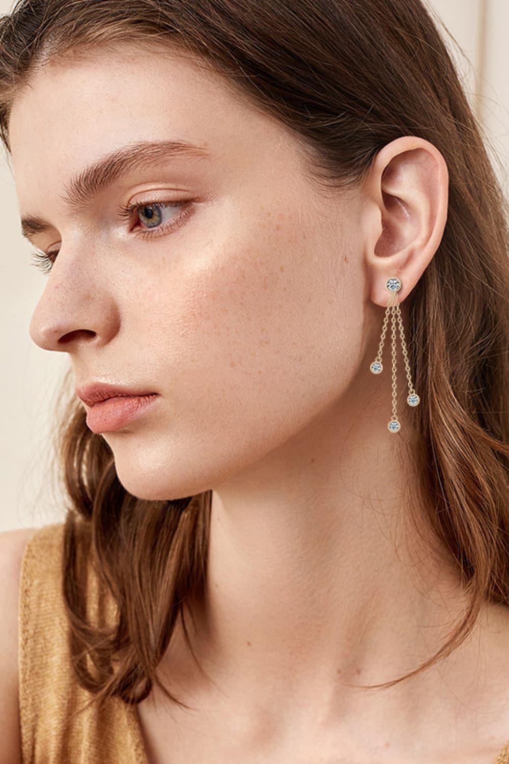 1.2 Carat Moissanite Layered Chain Earrings - Loulou Boutique