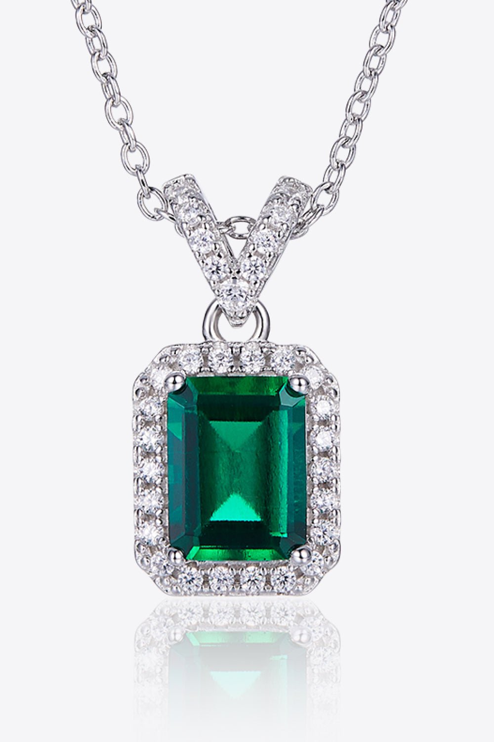 1.25 Carat Lab-Grown Emerald Pendant Necklace - Loulou Boutique