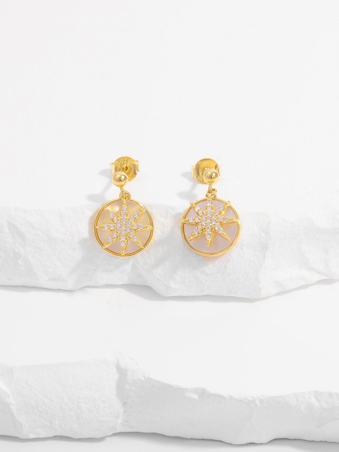 18K Gold - Plated 925 Sterling Silver Star Shape Earrings - Loulou Boutique