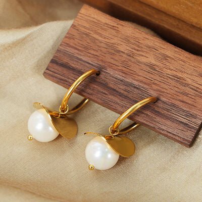 18K Gold-Plated Bead Dangle Earrings - Loulou Boutique