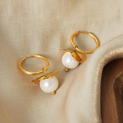 18K Gold-Plated Bead Dangle Earrings - Loulou Boutique