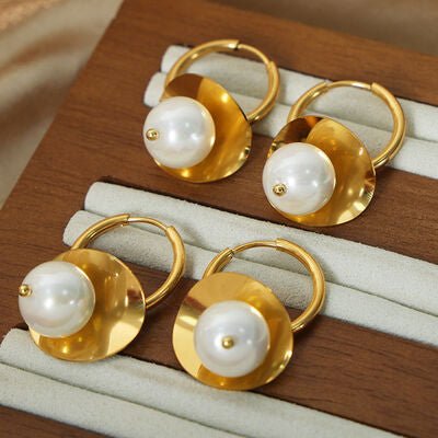 18K Gold-Plated Bead Dangle Earrings - Loulou Boutique