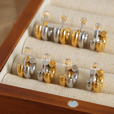 18K Gold-Plated C-Hoop Earrings - Loulou Boutique