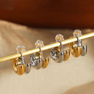 18K Gold-Plated C-Hoop Earrings - Loulou Boutique