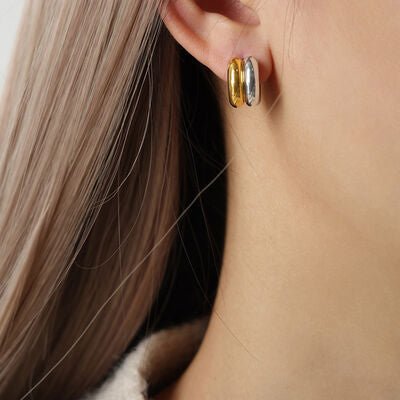 18K Gold-Plated C-Hoop Earrings - Loulou Boutique
