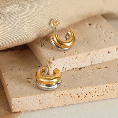18K Gold-Plated C-Hoop Earrings - Loulou Boutique