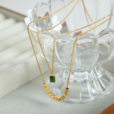 18K Gold-Plated Double-Layered Necklace - Loulou Boutique