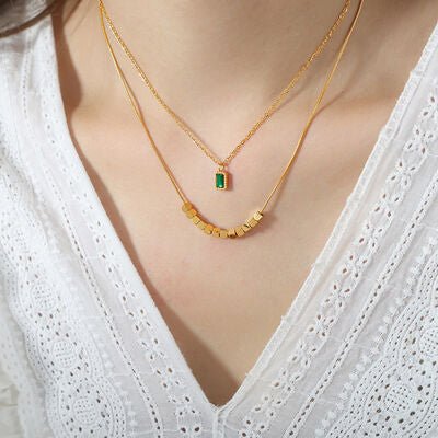 18K Gold-Plated Double-Layered Necklace - Loulou Boutique