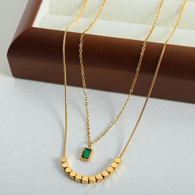 18K Gold-Plated Double-Layered Necklace - Loulou Boutique