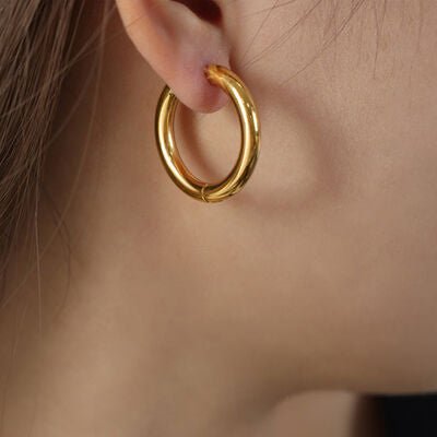 18K Gold-Plated Huggie Earrings - Loulou Boutique