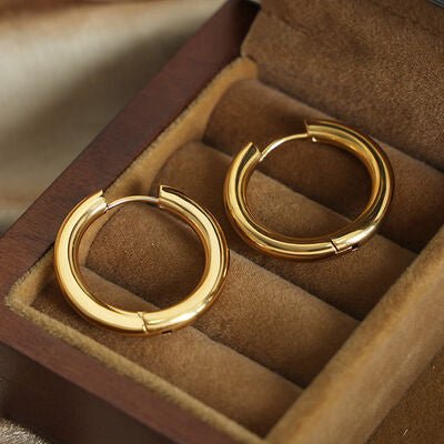 18K Gold-Plated Huggie Earrings - Loulou Boutique