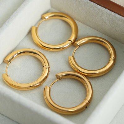 18K Gold-Plated Huggie Earrings - Loulou Boutique
