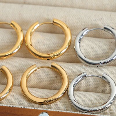 18K Gold-Plated Huggie Earrings - Loulou Boutique