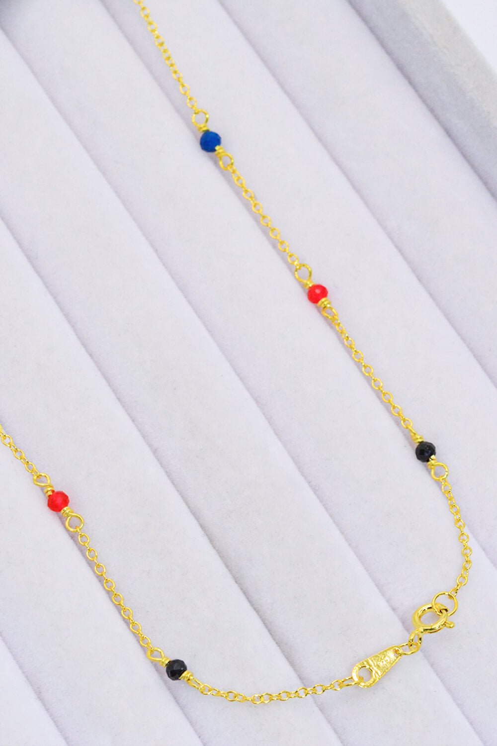 18K Gold-Plated Multicolored Bead Necklace - Loulou Boutique