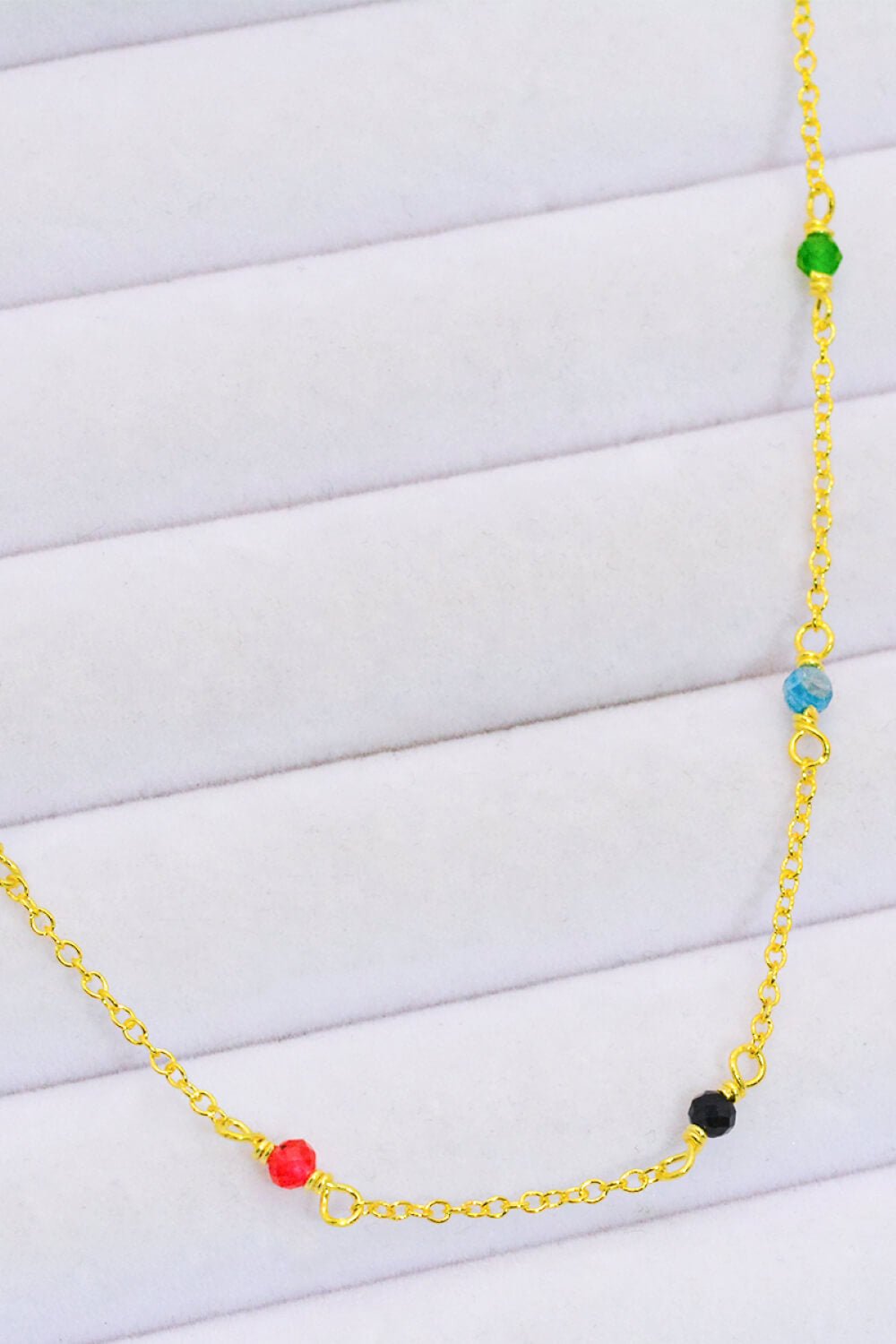 18K Gold-Plated Multicolored Bead Necklace - Loulou Boutique
