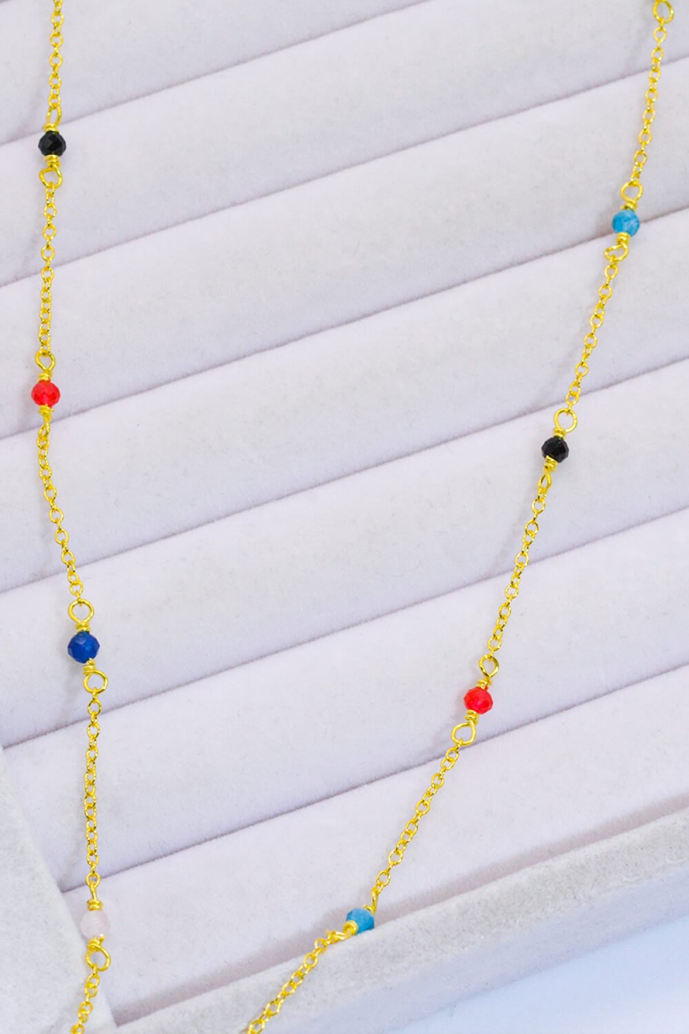 18K Gold-Plated Multicolored Bead Necklace - Loulou Boutique