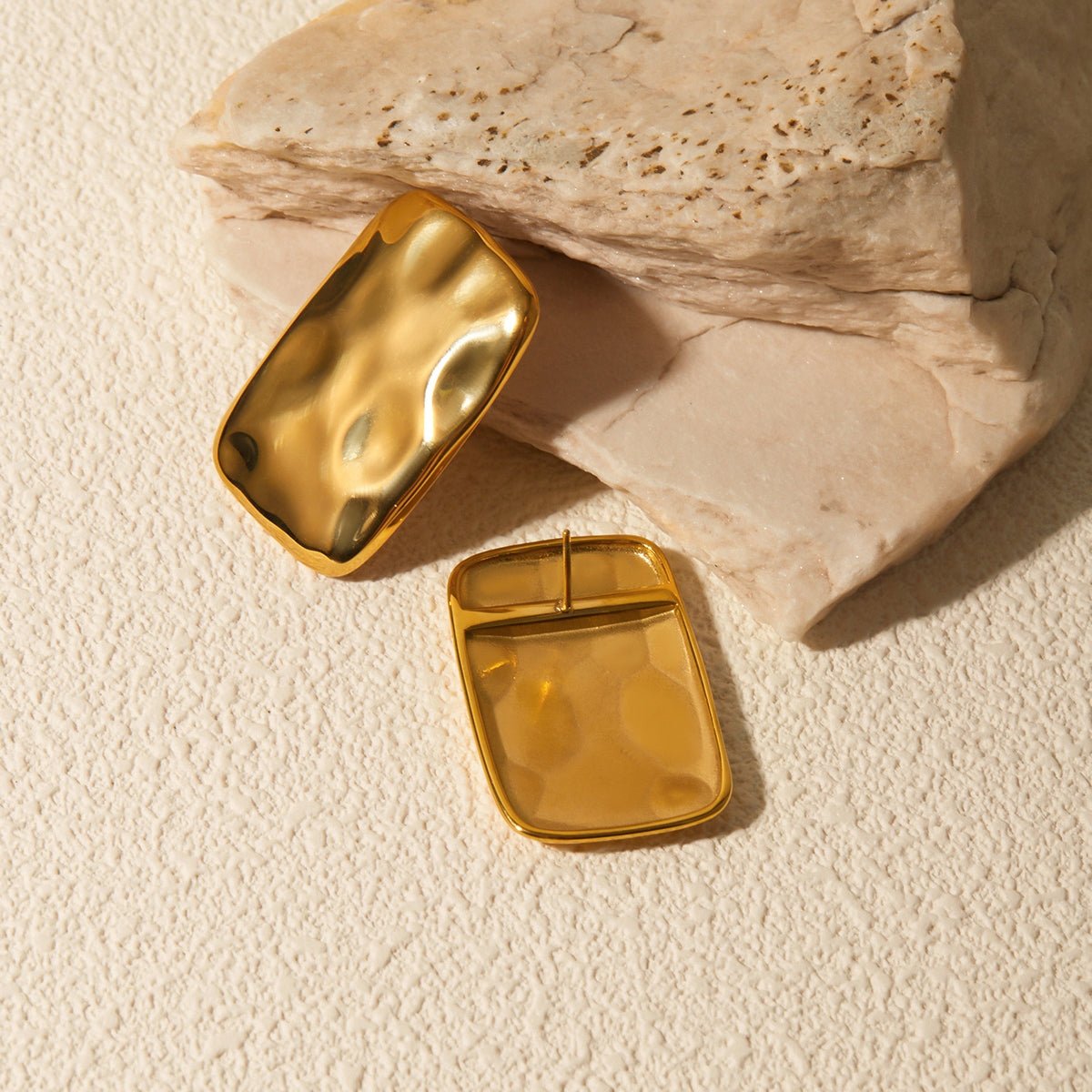 18K Gold - Plated Square Earrings - Loulou Boutique