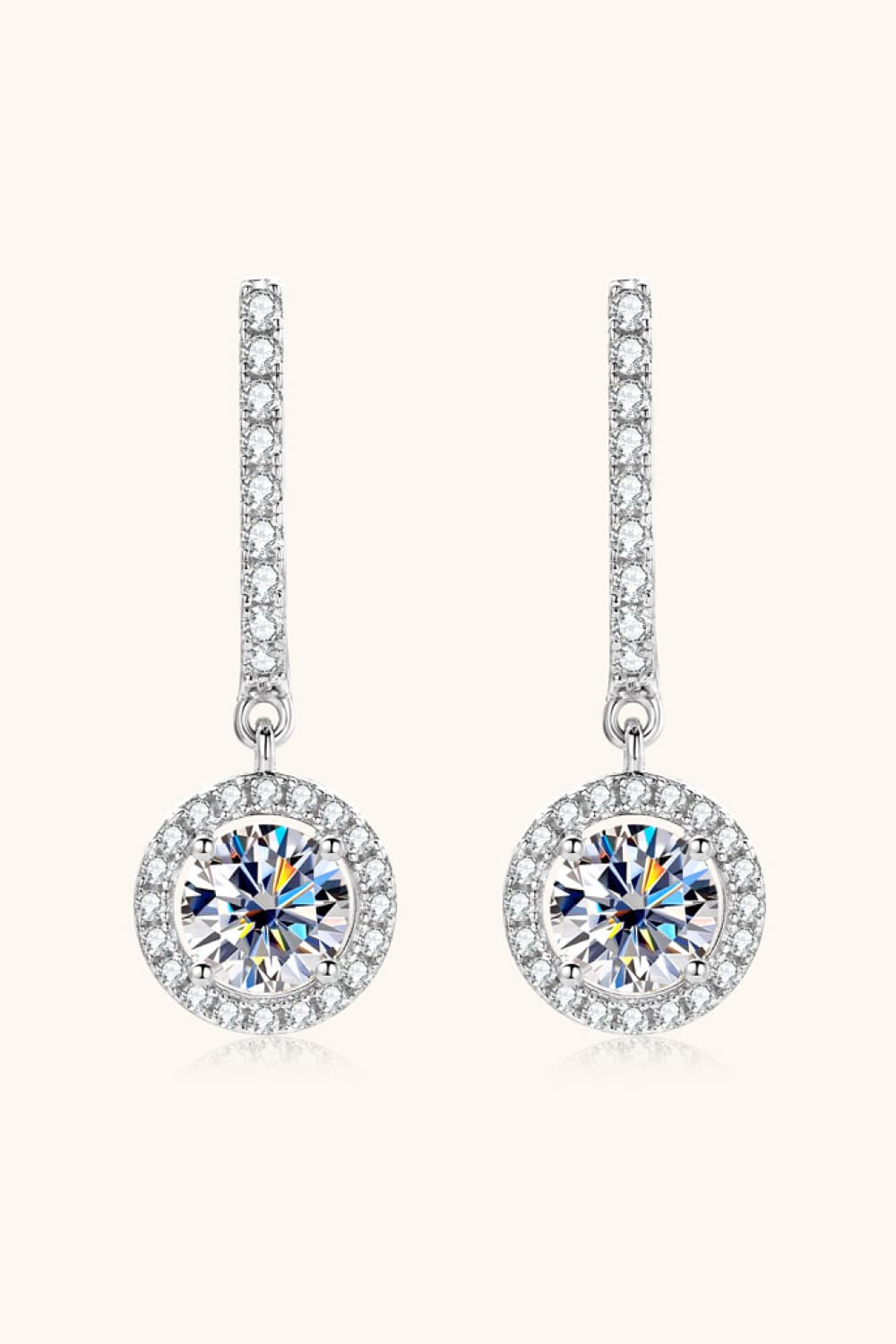 2 Carat Moissanite 925 Sterling Silver Drop Earrings - Loulou Boutique