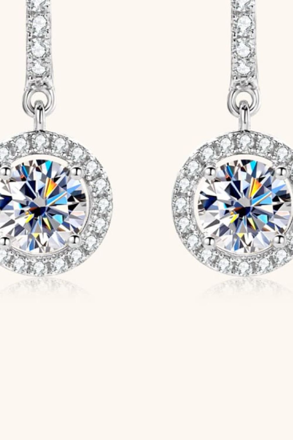 2 Carat Moissanite 925 Sterling Silver Drop Earrings - Loulou Boutique