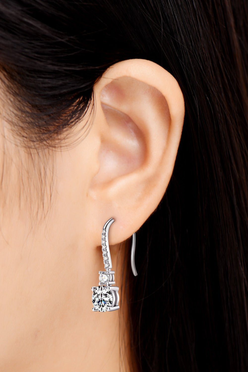 2 Carat Moissanite 925 Sterling Silver Drop Earrings - Loulou Boutique