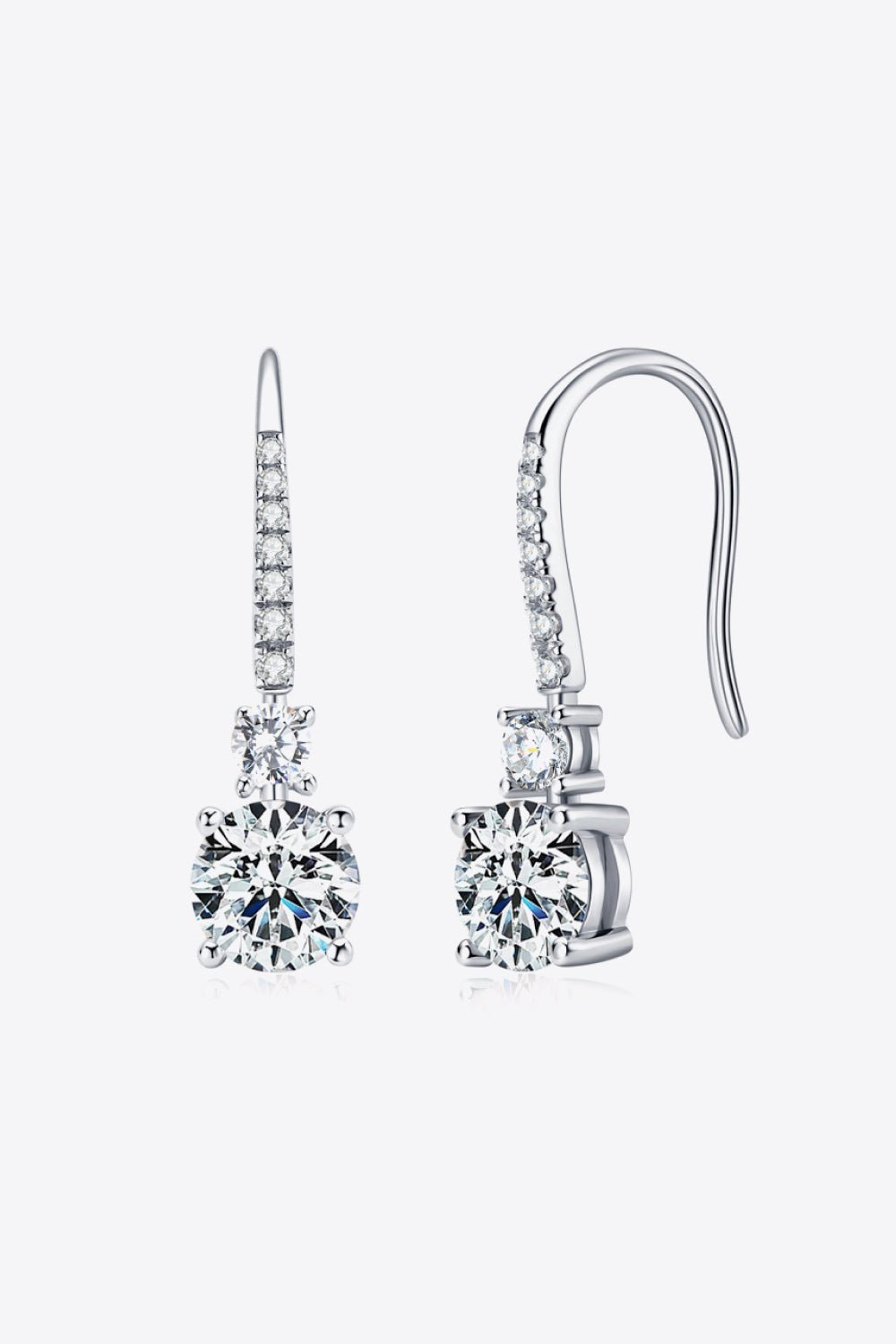 2 Carat Moissanite 925 Sterling Silver Drop Earrings - Loulou Boutique