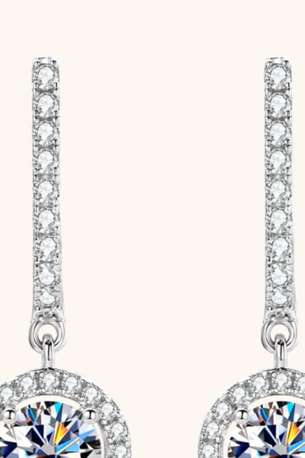 2 Carat Moissanite 925 Sterling Silver Drop Earrings - Loulou Boutique