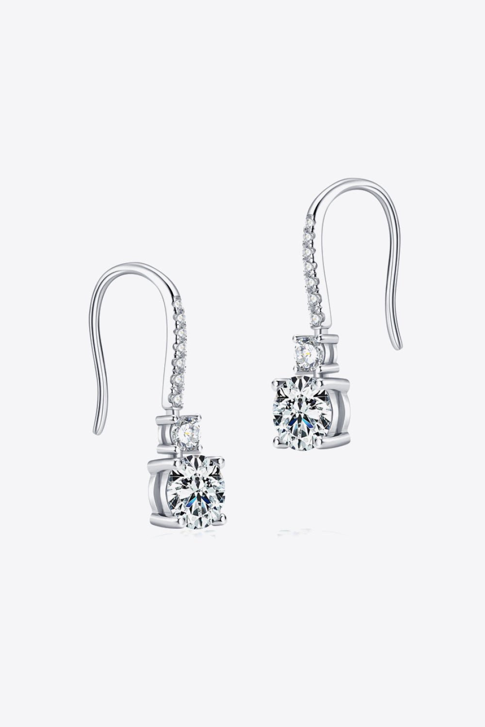 2 Carat Moissanite 925 Sterling Silver Drop Earrings - Loulou Boutique