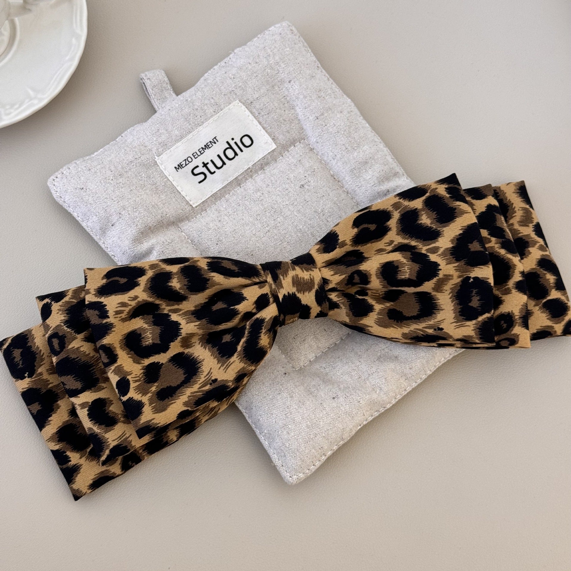 2 Piece Leopard Bow Hair Clip - Loulou Boutique