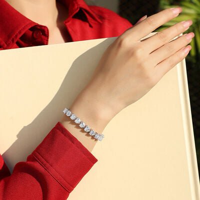 24 Carat Moissanite 925 Sterling Silver Heart Bracelet - Loulou Boutique