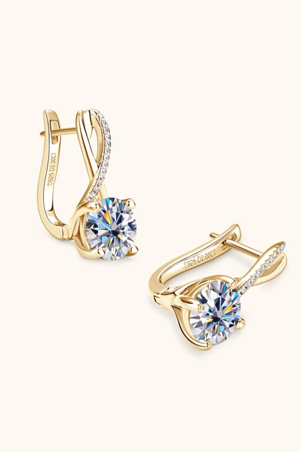 4 Carat Moissanite 925 Sterling Silver Earrings - Loulou Boutique