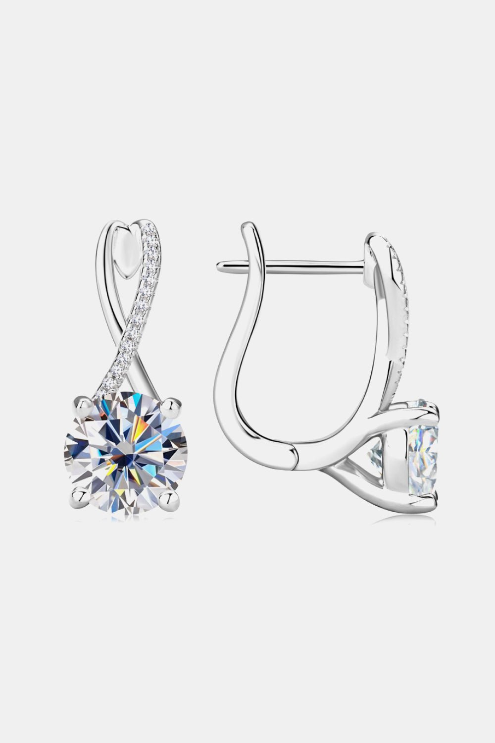 4 Carat Moissanite 925 Sterling Silver Earrings - Loulou Boutique