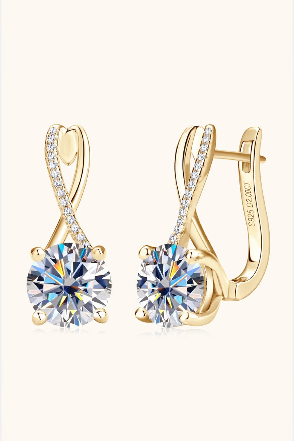 4 Carat Moissanite 925 Sterling Silver Earrings - Loulou Boutique