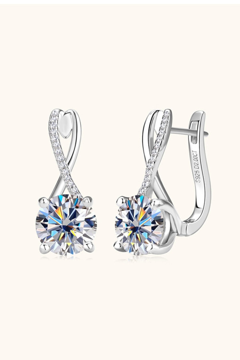 4 Carat Moissanite 925 Sterling Silver Earrings - Loulou Boutique