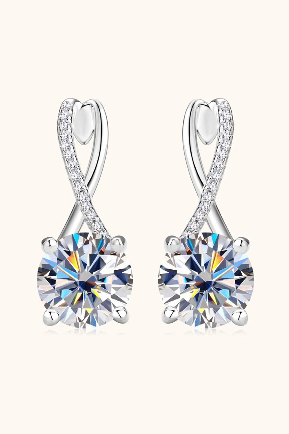 4 Carat Moissanite 925 Sterling Silver Earrings - Loulou Boutique