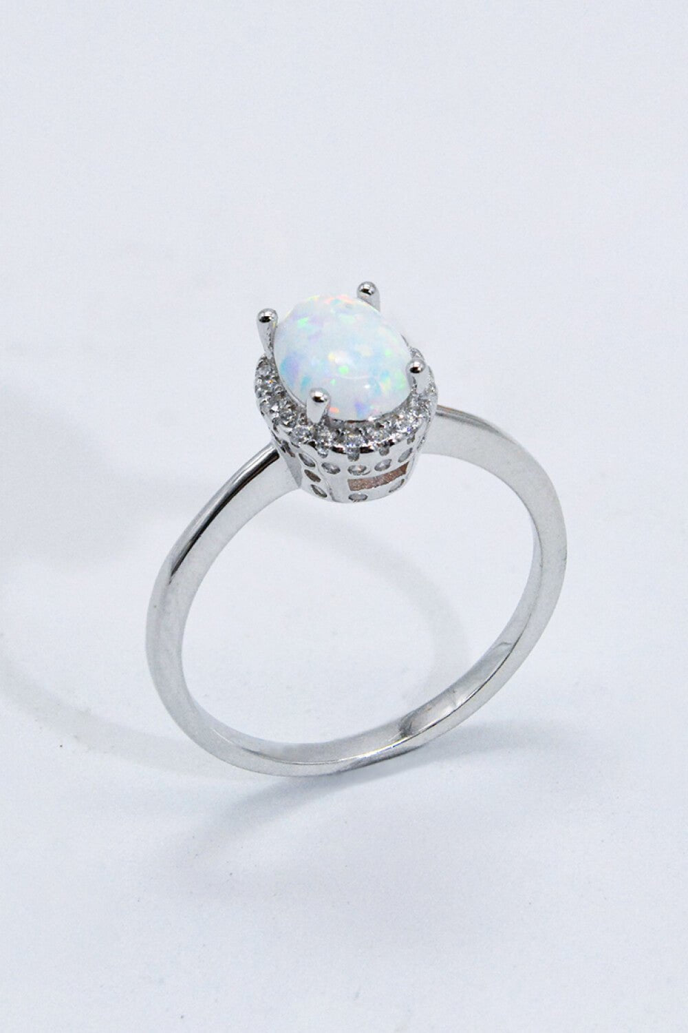 925 Sterling Silver 4-Prong Opal Ring - Loulou Boutique