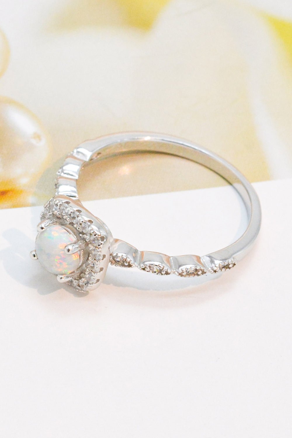 925 Sterling Silver Inlaid Opal Ring - Loulou Boutique