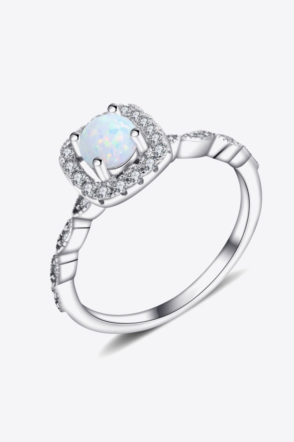 925 Sterling Silver Inlaid Opal Ring - Loulou Boutique