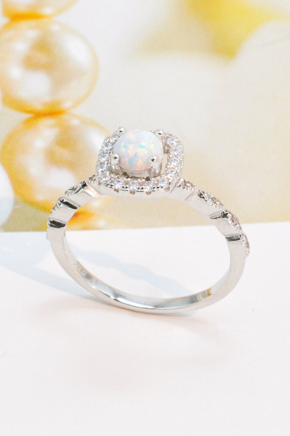 925 Sterling Silver Inlaid Opal Ring - Loulou Boutique