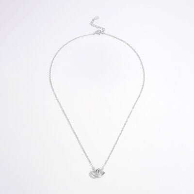 925 Sterling Silver Inlaid Zircon Heart Necklace - Loulou Boutique