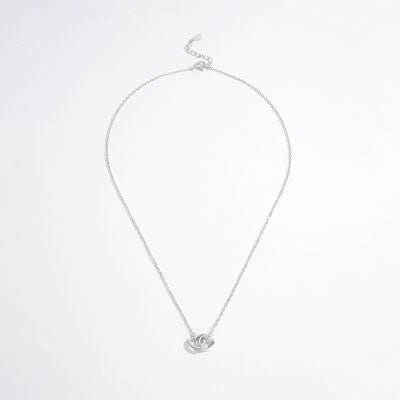 925 Sterling Silver Inlaid Zircon Heart Necklace - Loulou Boutique