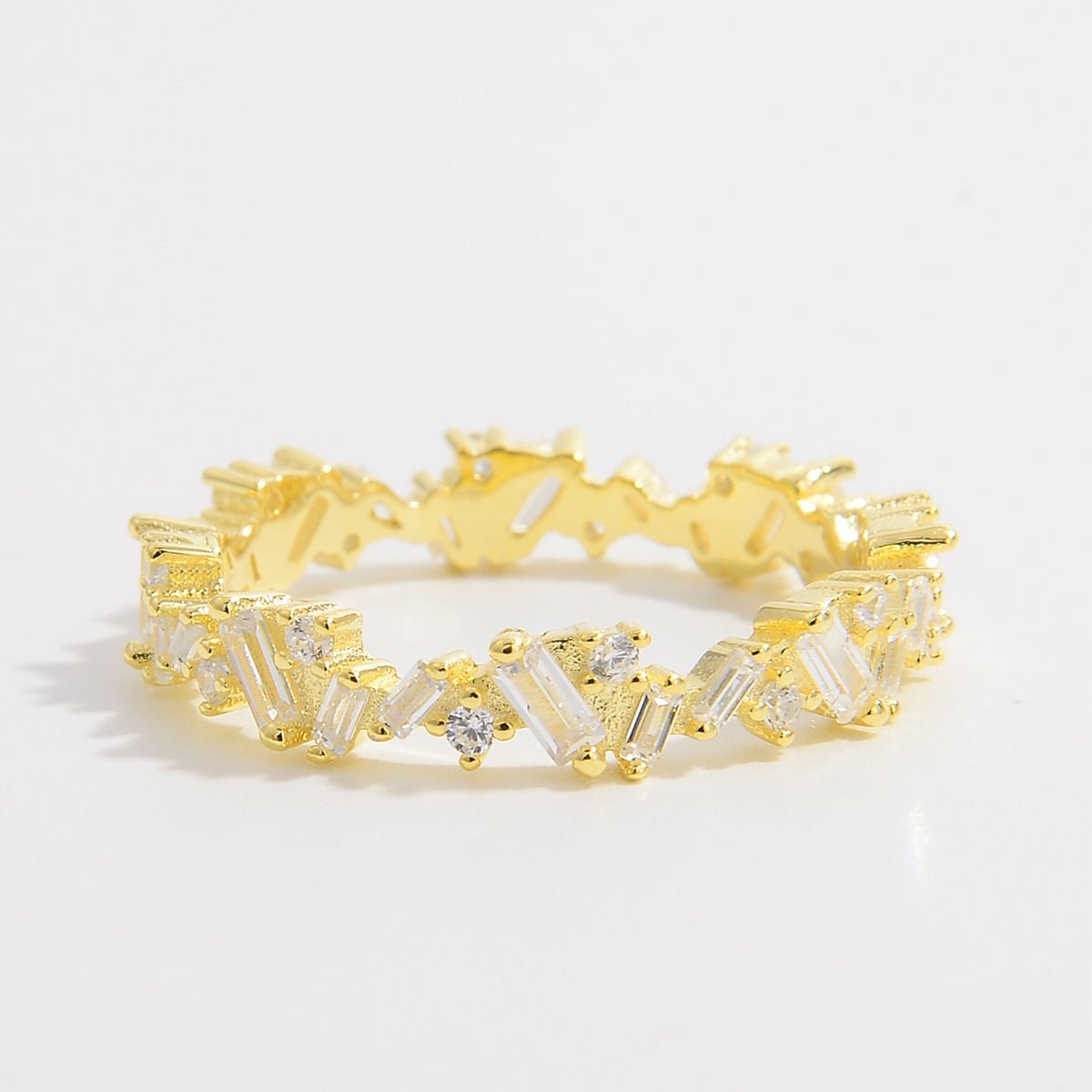 925 Sterling Silver Inlaid Zircon Ring - Loulou Boutique