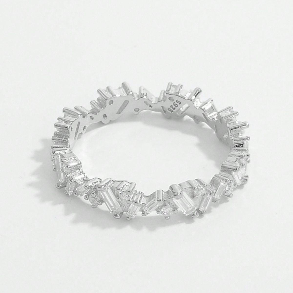 925 Sterling Silver Inlaid Zircon Ring - Loulou Boutique