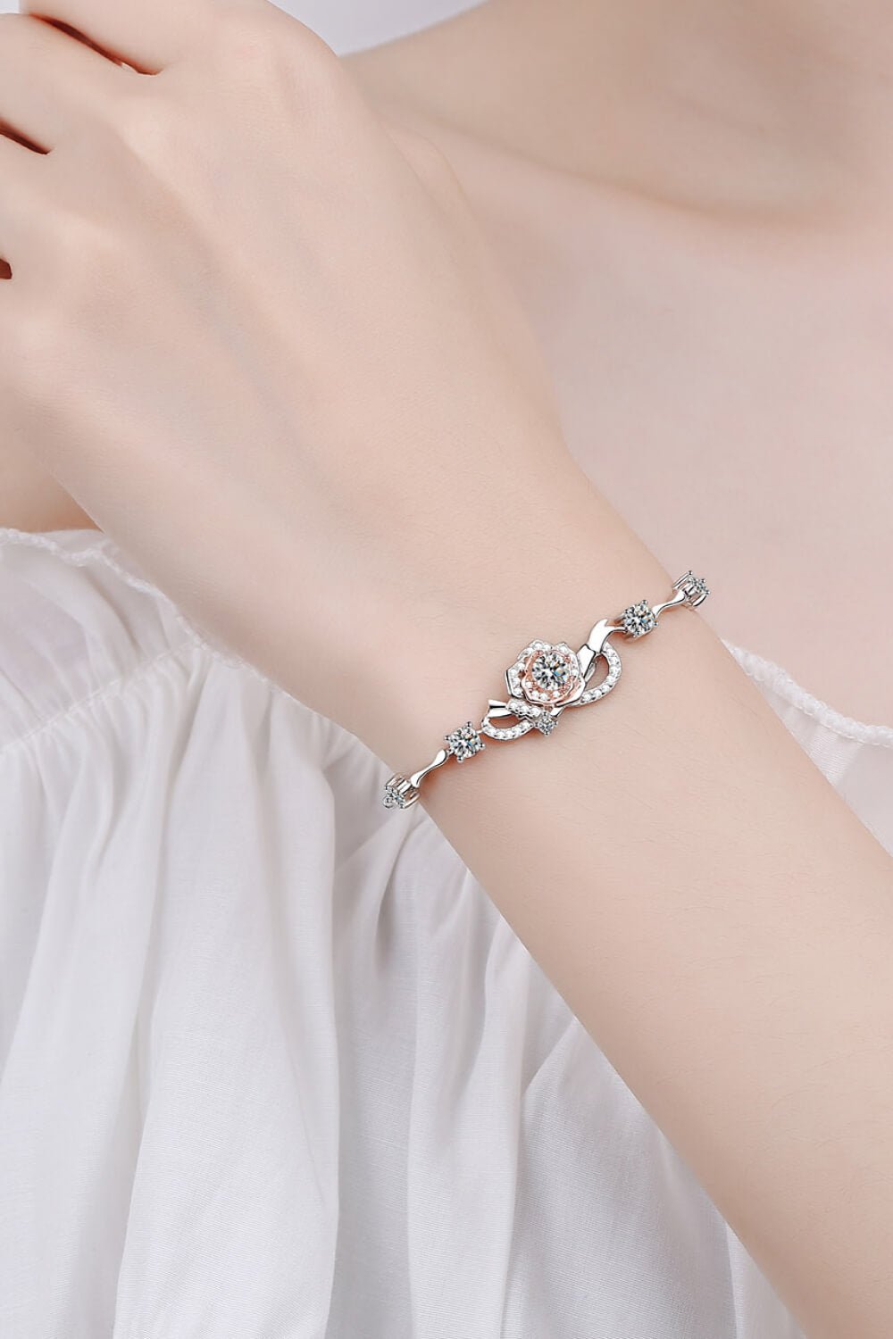 925 Sterling Silver Moissanite Bracelet - Loulou Boutique