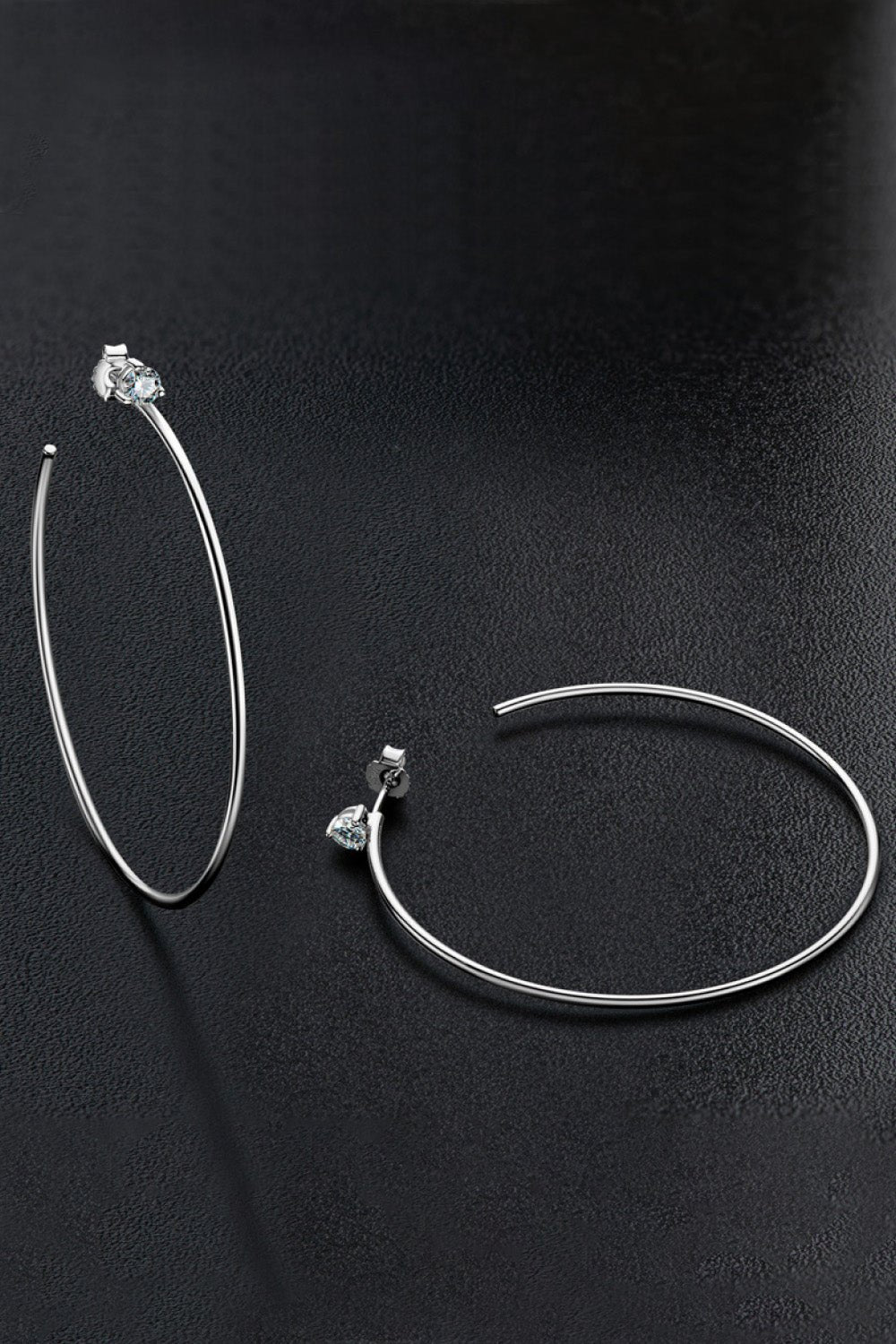 925 Sterling Silver Moissanite Hoop Earrings - Loulou Boutique