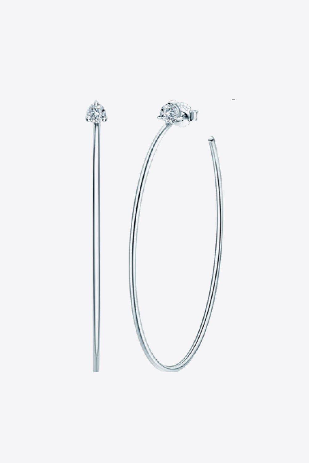 925 Sterling Silver Moissanite Hoop Earrings - Loulou Boutique